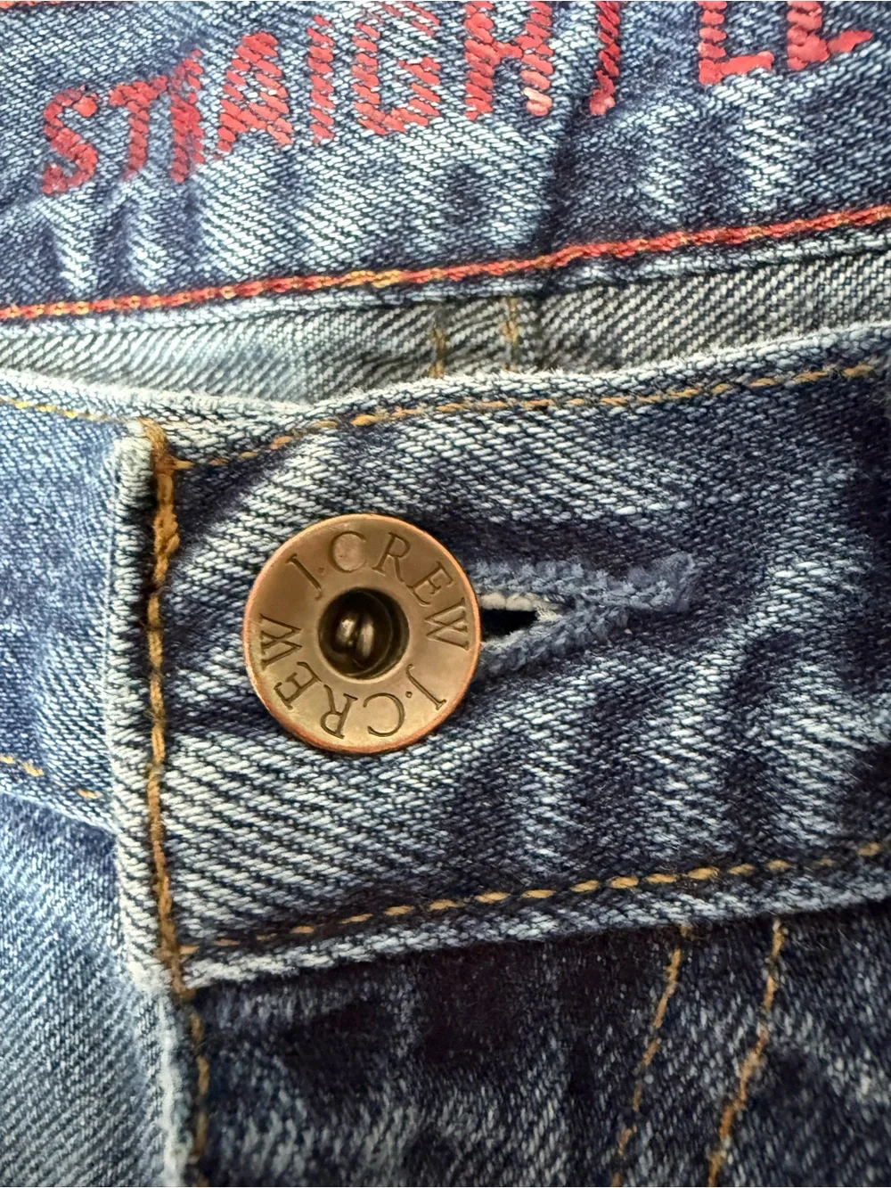 J. Crew Straight-Leg Jeans in Washed Blue 30W-30L